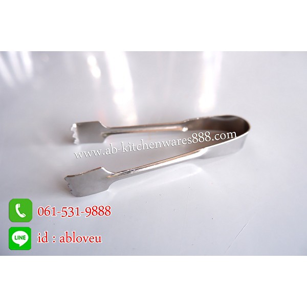 (12อัน)☀ที่คีบสแตนเลส คีบน้ำตาลก้อน 9.5ซม.📌