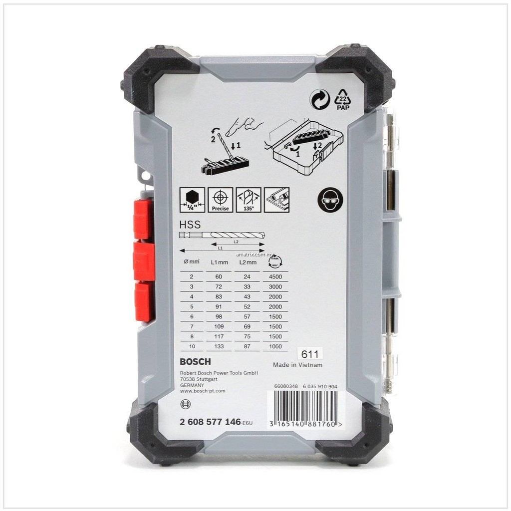 Bosch รุ่น 2608577146 ชุดดอกเจาะโลหะ HSS-G จำนวน 8 ชิ้น รูปที่ 3