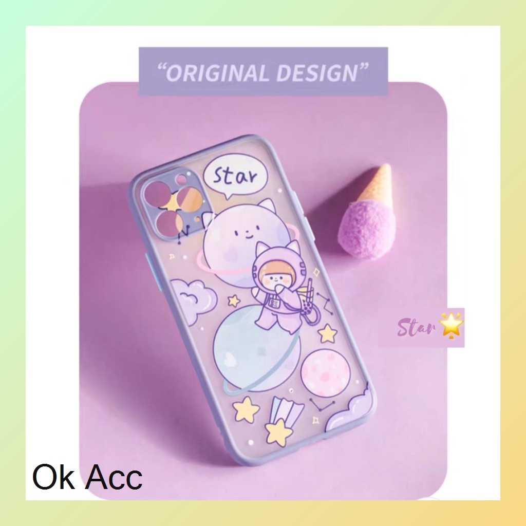UNGU ใหม่ Anti-crack shock Protection Case HK Hello Kitty สีม่วง Lilac FM15 FM17 สําหรับ Oppo Ren0 4