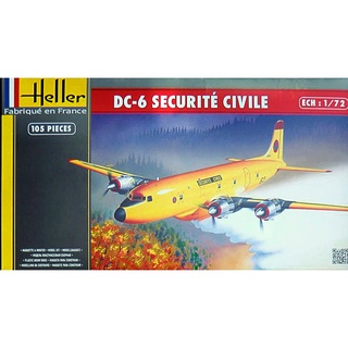 พลาสติก โมเดล ประกอบ HELLER สเกล 1/72 DC-6 Securité Civile (80330)