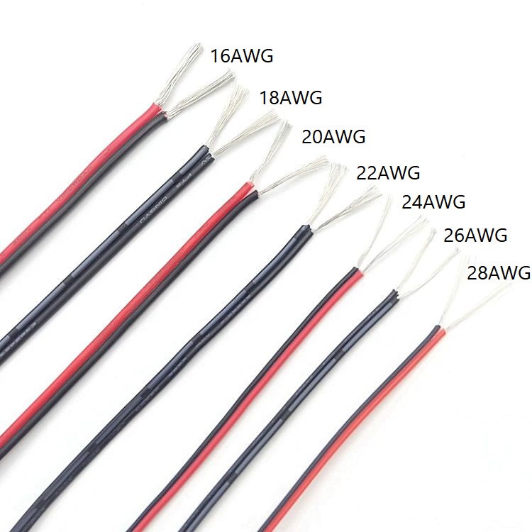 Ul2468 สายเคเบิลทองแดง 2Pins 30AWG 28AWG 26AWG 24AWG 22AWG 20AWG 18AWG 16AWG 2Cores 5 เมตร