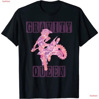 เสื้อยืดผ้าฝ้ายCOTTON loylaiya แฟชั่นสบายๆ เสื้อ Dirt Bike Rider Gravity Check Motocross Gravity Queen T-Shirt Cotton เส