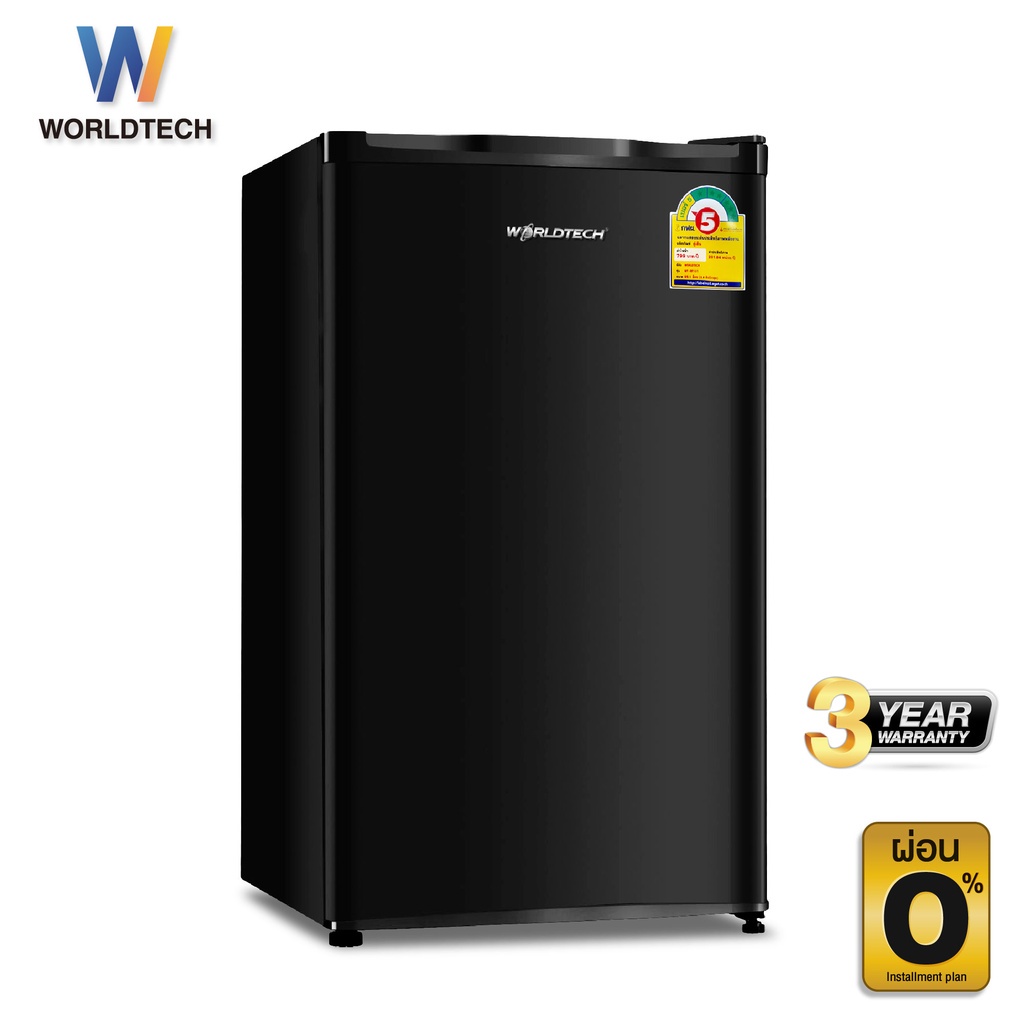 (สินค้าพร้อมส่ง) Worldtech ตู้เย็นเล็ก 3.3 คิว รุ่น WT-RF101 ตู้เย็นขนาดเล็ก ตู้เย็น 1 ประตู ความจุ 92 ลิตร ตู้แช่ ตู้เย #5