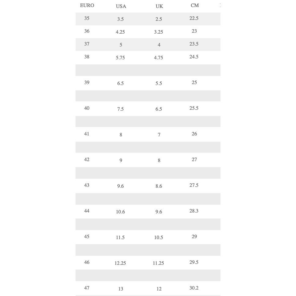 Fendi shoe discount size guide