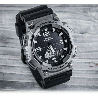 Casio Standard รุ่น AQ-S810W-1A4V  นาฬิกาข้อมือผู้ชาย สายเรซิ่น Solar Power