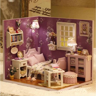 NEW Sunshine Overflower ห้องนอนสีม่วงอ่อนวินเทจ