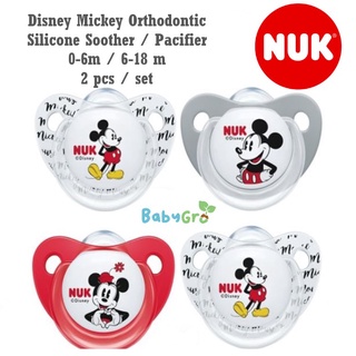 Nuk Disney MICKEY จุกนมหลอกซิลิโคน 0-6 ม. /6-18 ม. ( 2s / การ์ด)