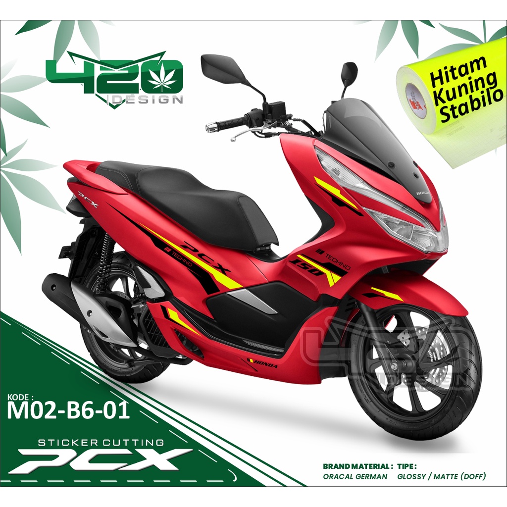 PCX 150 สติ๊กเกอร์ - PCX CUTTING สติ๊กเกอร์ตัด PCX COMBINATION สีดําสีเหลือง STABILO - PCXM