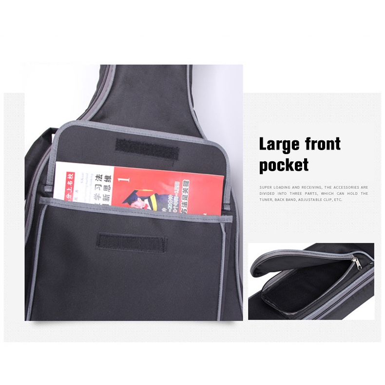 กระเป๋าเป้สะพายหลังผ้าฝ้ายผ้า อ็อกซ์ฟอร์ด นุ่มกันน้ํา 36 38 39 40 41 นิ้วสําหรับกีตาร์ - รูปที่ 6