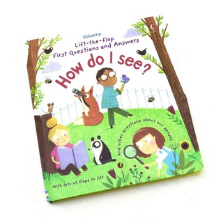 Usborne Lift-the-flap First Questions and Answers How do I see หนังสือเด็ก ภาษาอังกฤษ