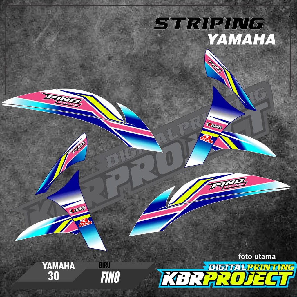 สติ๊กเกอร์ติดมอเตอร์ไซค์ - Fino striping - มอเตอร์ไซค์yamaha - Fino - สติ๊กเกอร์วาริation - Racing 3