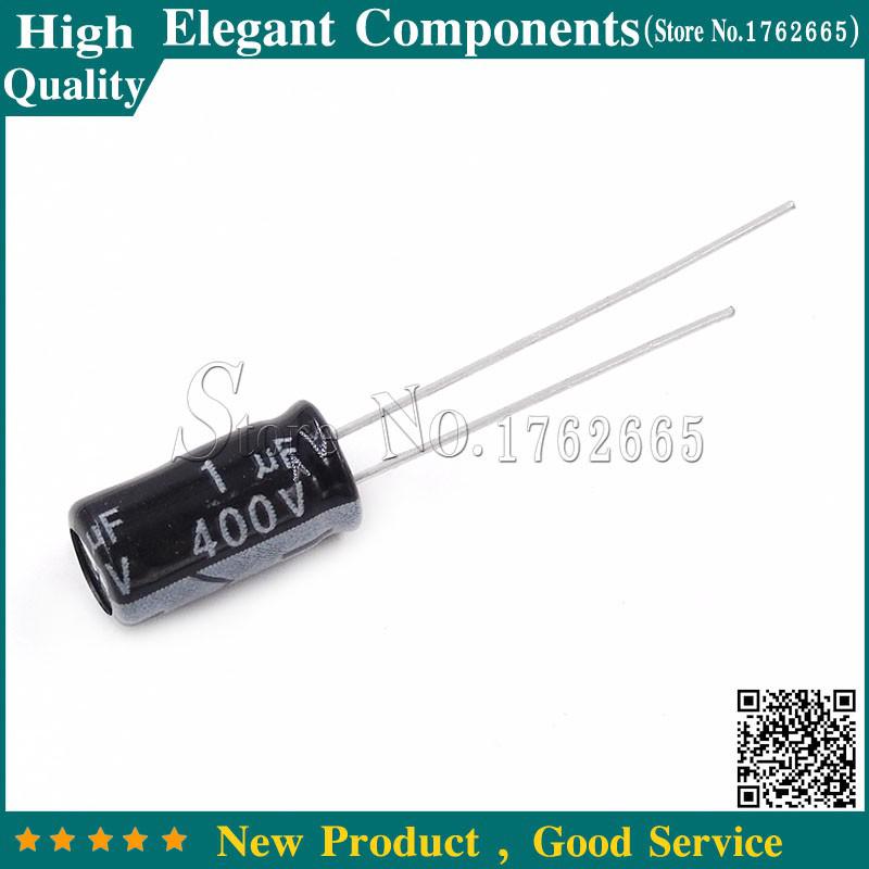 50PCS 1UF 400V 400 V / 1 UF Aluminum Electrolytic Capacitor 400V 1UF Size 6*12MM