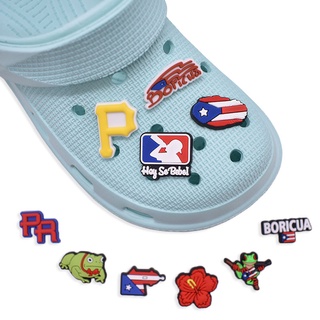 Croc Jibz Puerto Rico กระดุมเสน่ห์ สําหรับรองเท้า DIY