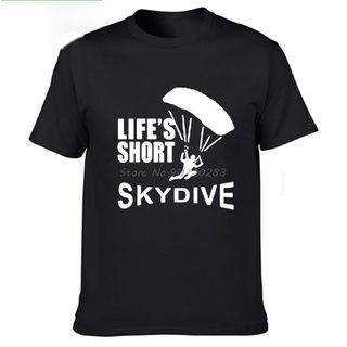 ถูกสุดๆพร้อมส่ง เสื้อยืดแขนสั้น คอกลม ผ้าฝ้าย ลาย Skydive Skydiving หลากสี สําหรับผู้ชาย ผู้ใหญ่