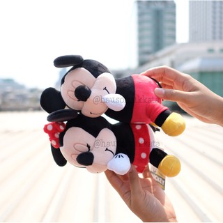 ตุ๊กตา Mickey Mouse มิกกี้เม้าส์ &amp; Minnie Mouse มินนี่เม้าส์ นอนหมอบ ตัวนุ่ม 7นิ้ว มิกกี้ มินนี่ มิกกี้เมาส์ มินนี่เมาส์