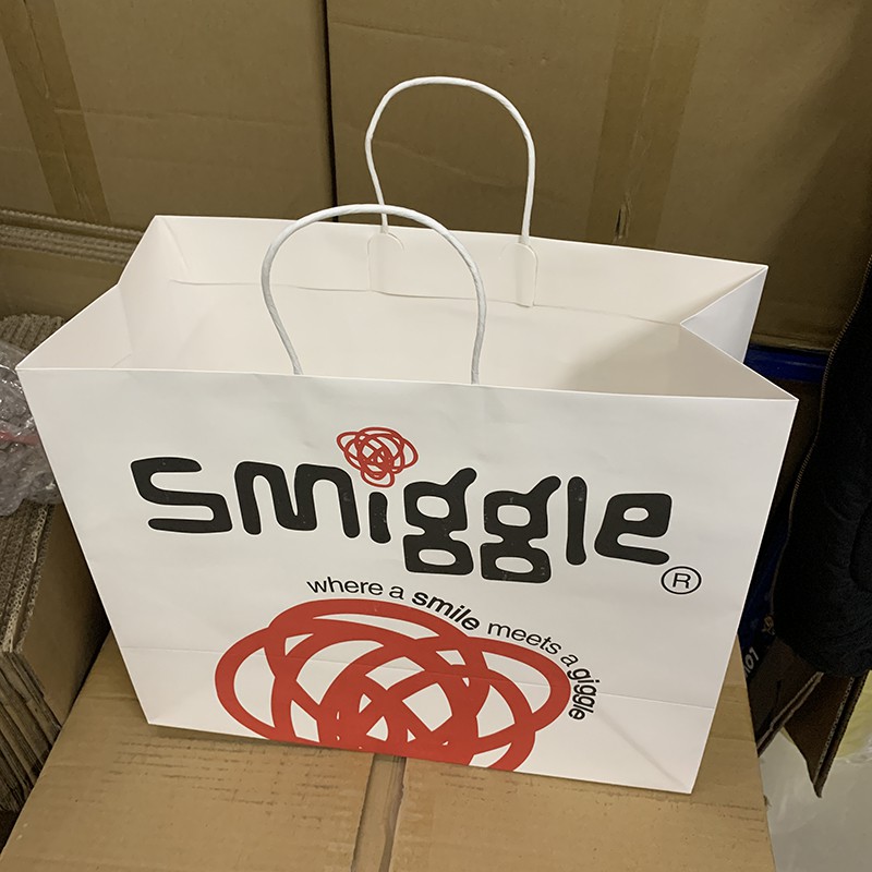 Smiggle ถุงกระดาษ ขนาดใหญ่ สําหรับโรงเรียน กระเป๋าเป้สะพายหลัง กระเป๋า เครื่องเขียน