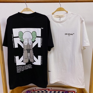 T-shirt  เสื้อยืดแขนสั้น Off Wh* kaws ปิดตาS-5XL