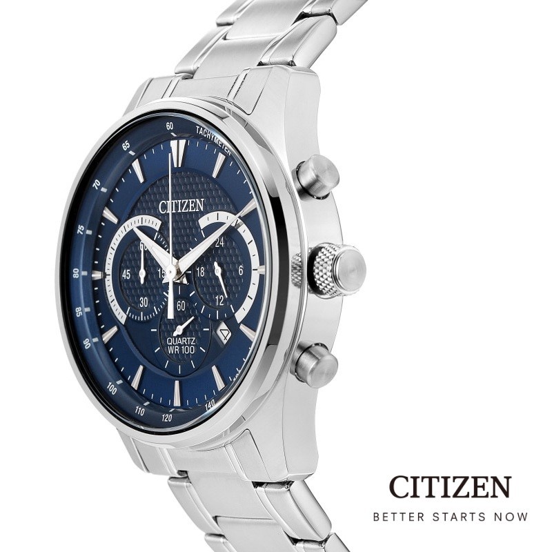 CITIZEN AN8190-51L / AN8190-51A  Tachymeter Chronograph Men's Watch Quartz ( นาฬิกาผู้ชายระบบถ่าน ) 