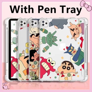 【with pen tray】เคสไอแพด ipad gen9 air4 การ์ตูน เคส Crayon Shin-chan ipad gen8 ipad air Gen7 mini6 case ipad mini5/4 Gen6 10.2 9.7 Pro 11 12.9