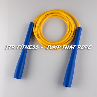 YELLOW  Freestyle PVC 5mm Jump Rope - 18cm Handles - เชือกกระโดดออกกำลังกายและฝึกท่า Freestyle