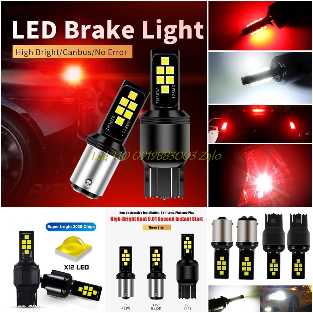 Led 1157, 1156 T20 เปลือกอลูมิเนียมสีดํา 12smd 3030 สว่างมาก