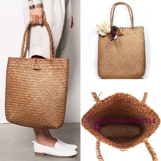 PEU-สตรี Vintage Straw Tote กระเป๋าถือกระเป๋าจักสานกระเป๋าถือกระเป๋าถือ