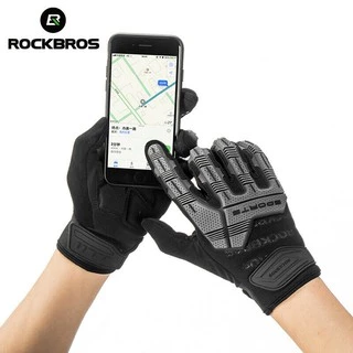 【TH Delivery】ROCKBROS ถุงมือมอเตอร์ไซค์ กันกระแทก ระบายอากาศ ป้องกัน เสริมหนา GEL ถุงมือแข่งรถมอเตอร์ไซค์