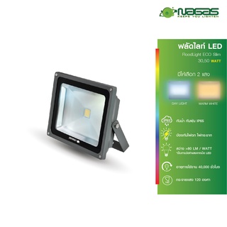 NAGAS โคมไฟ สปอร์ตไลท์ LED รุ่น Eco Slim 10-50 Watt สีเทา IP65 ประหยัดไฟ Spotlight  ( 1 ชิ้น )