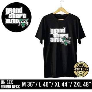 FullyShop เสื้อยืดคอกลมสกรีนลาย GTA V Grand Theft Auto 5 (แขนสั้น)