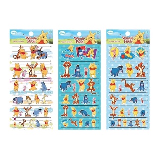 Disney ลิขสิทธิ์แท้ สติ๊กเกอร์ การ์ตูนลิขสิทธิ์ Sticker Lilo & Stitch Princess Winnie The Pooh Micky Minnie Benten 1แผ่น