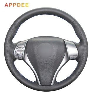 no smell DIY Hand-stitched BlackArtificial Leather  Steering Wheel Cover for Nissan 2013 Teana 2014 X-Trail QASHQAI Sentra