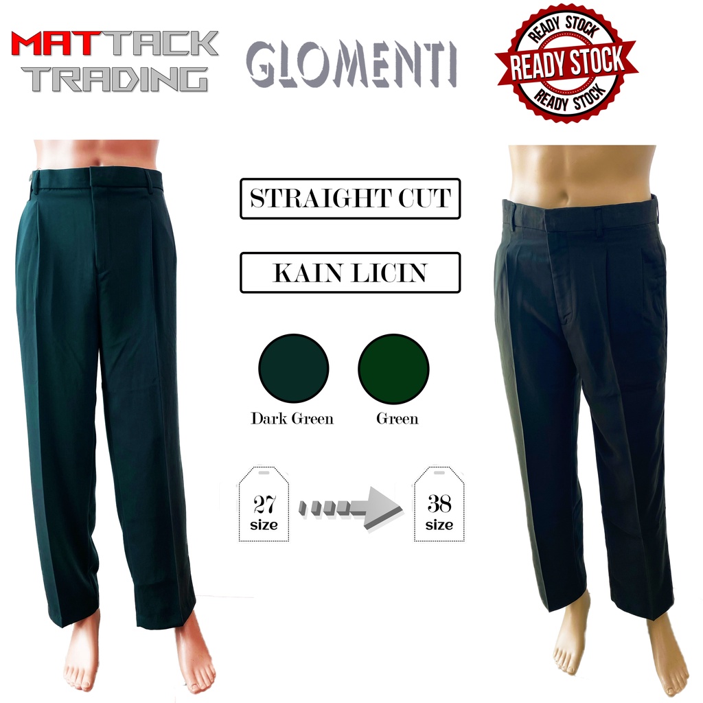 MEN SLACK PANTS SELUAR SLEK LELAKI KAIN LICIN [ผสมสี, 328]