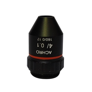 เลนส์วัตถุ Achromatic 4x/0.1 สำหรับกล้องจุลทรรศน์ (Achromatic Objective Lens 4X/0.1)