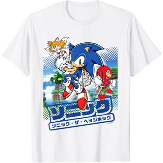 เสื้อยืดผ้าฝ้ายพรีเมี่ยม เสื้อยืด ลาย Sonic &amp; Friends