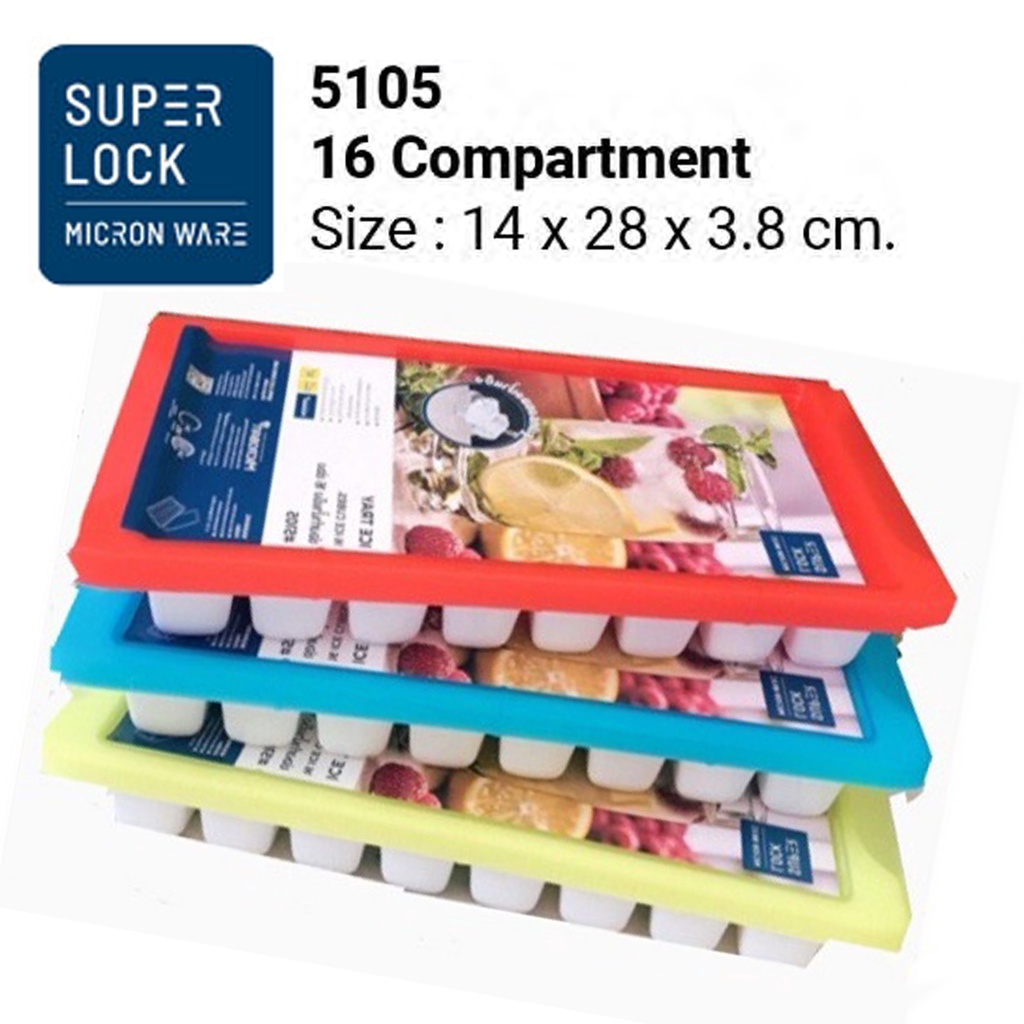 Micronware รุ่น 5105 ช่องทำน้ำแข็ง 16 ช่อง ปราศจากสารก่อมะเร็ง (BPA Free) มี 3 สีแดง , ฟ้า , เขียว