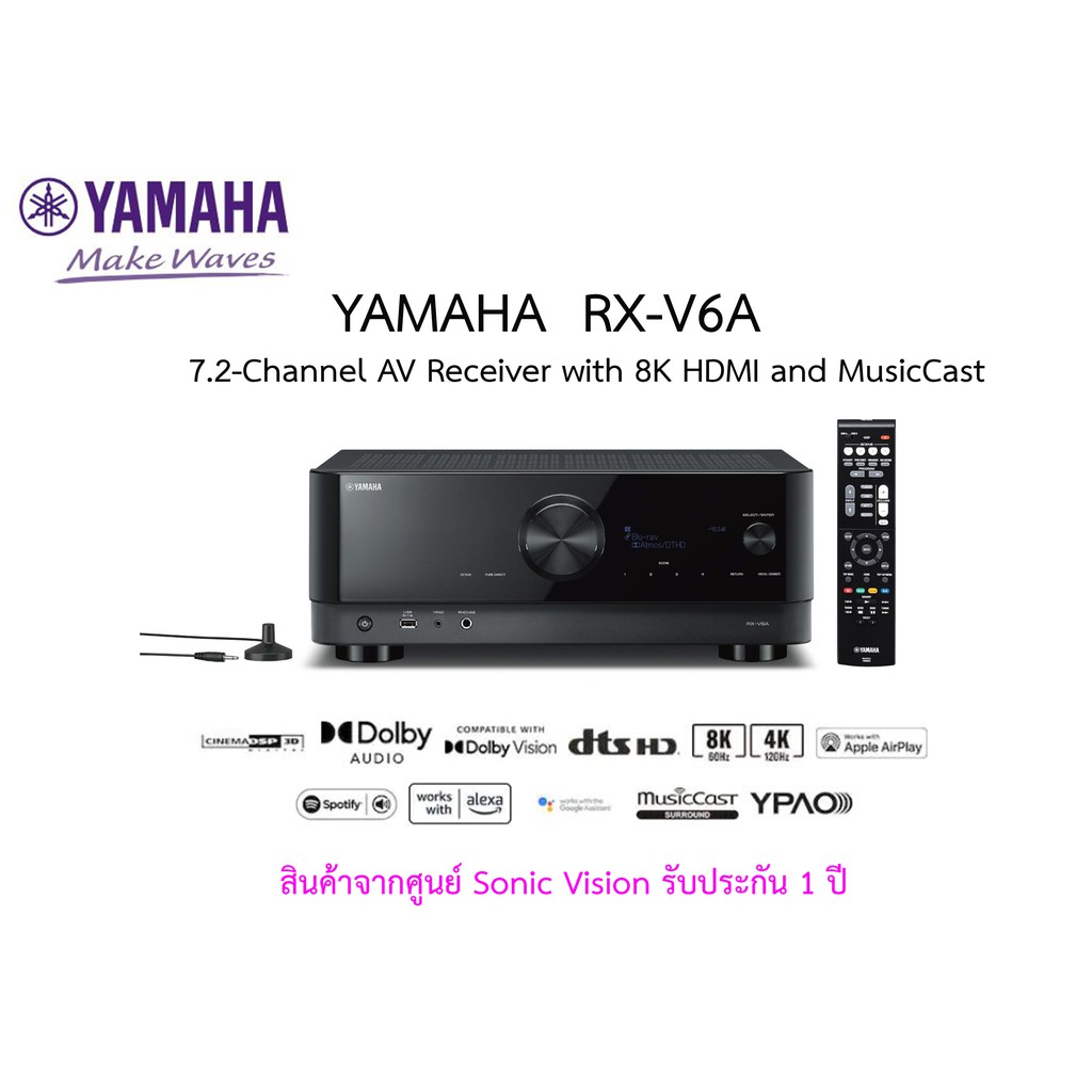 YAMAHA  RX-V6A  7.2-Channel AV Receiver with 8K HDMI and MusicCast