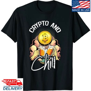 T-shirt  พวงกุญแจแฟชั่น ทรงกลม ลาย Crypto And Chill Funny Crypto Hodl Blockchain Bitcoin SS-5XL