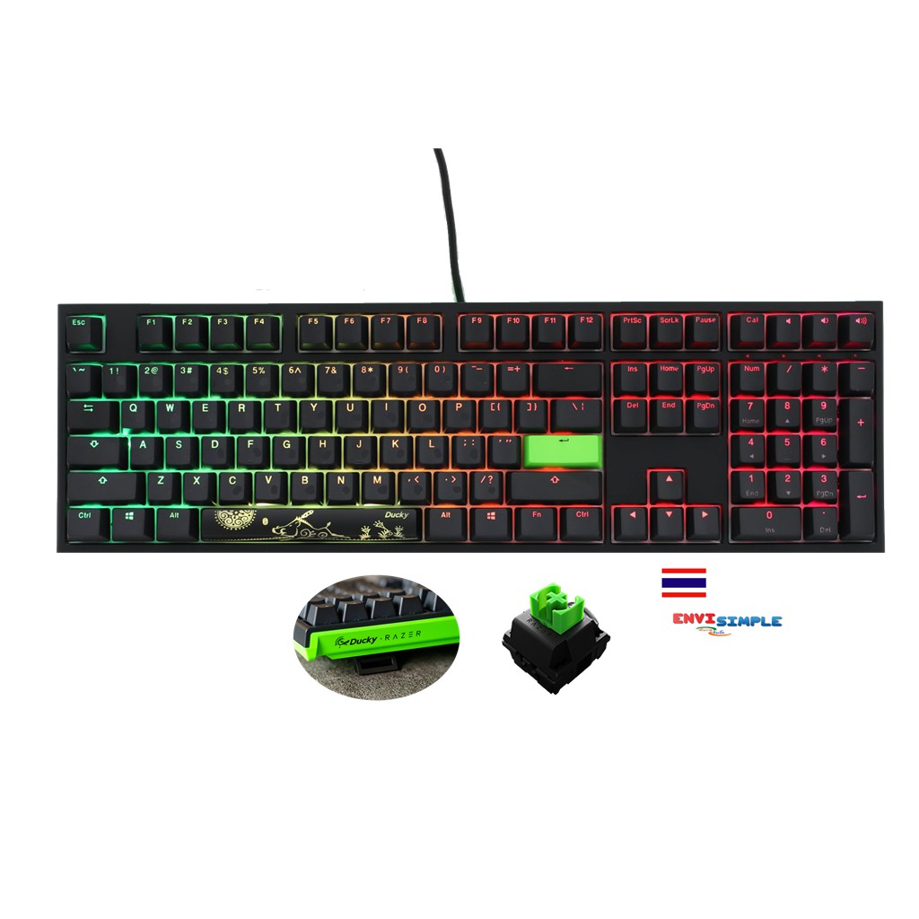 Ducky One 2 RGB Razer Edition Gaming Keyboard/Green SW | Shopee Thailand