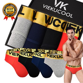 กางเกงในชาย รุ่นขาเว้า VKCOOL (1กล่องมี4ตัว) ของแท้ [100%] ใส่สบาย ระบายอากาศดี ไม่อับชื้น