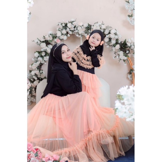 RUFFLE COUPLE MOM KIDS GAMIS ฟรี HIJAB