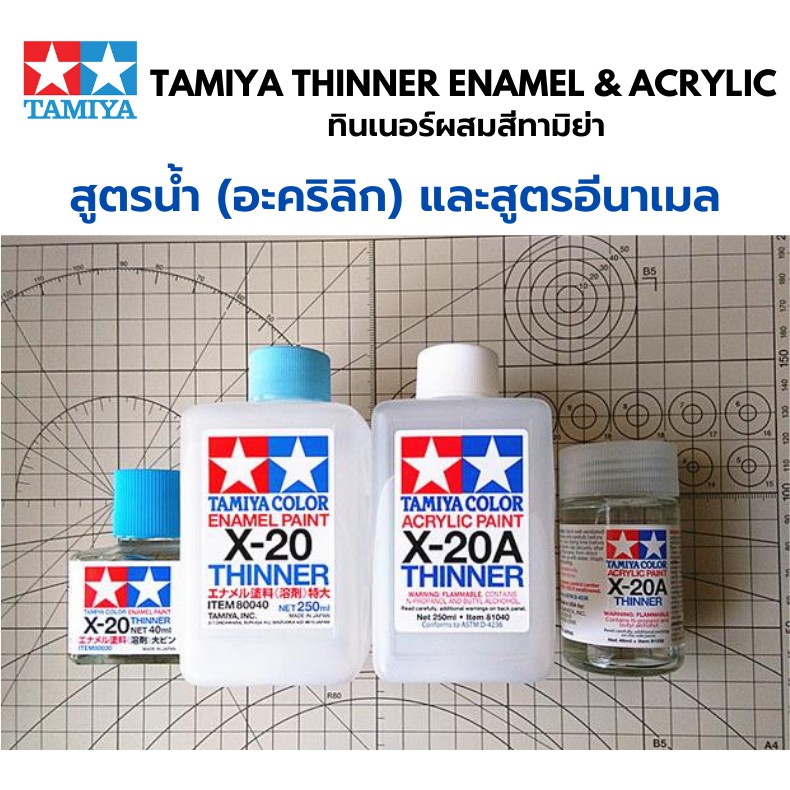 Tamiya Thinner Acrylic & Enamel ทินเนอร์ผสมสีสูตรน้ำอะคริลิกและสูตรอีนาเมล สำหรับงานพลาสติกโมเดล รถยนต์ gundam gunpla