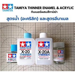 Tamiya Thinner Acrylic &amp; Enamel ทินเนอร์ผสมสีสูตรน้ำอะคริลิกและสูตรอีนาเมล สำหรับงานพลาสติกโมเดล รถยนต์ gundam gunpla