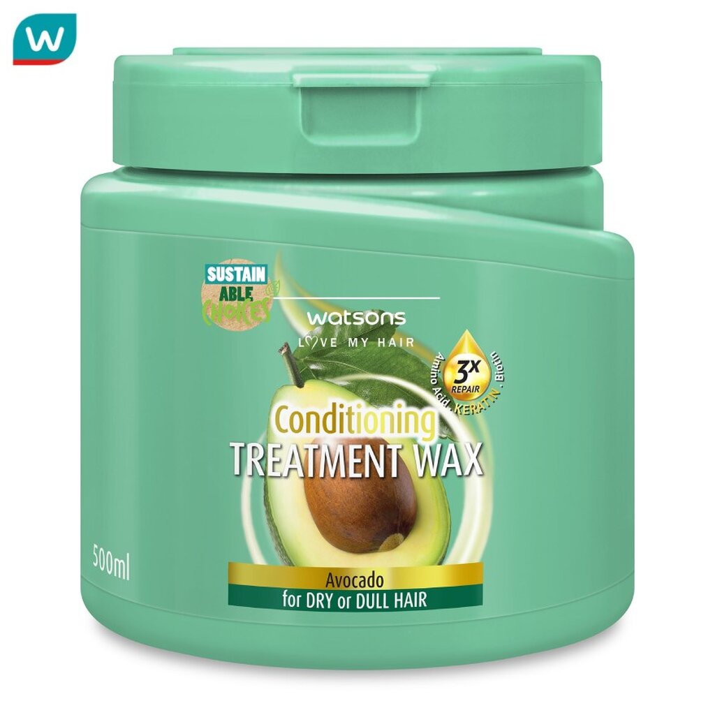 Watsons วัตสัน ทรีทเมนท์ แวกซ์ อะโวคาโด ฟอร์ ดราย ออร์ ดัล แฮร์ 500มล.