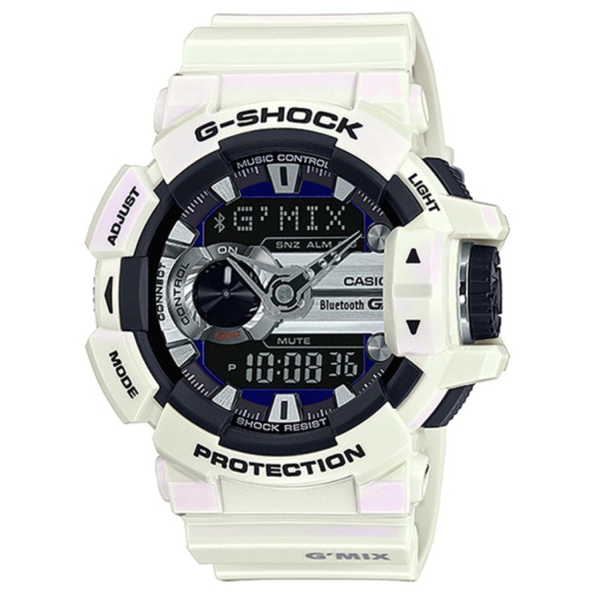 Casio G-Shock นาฬิกาข้อมือผู้ชาย สายเรซิ่น รุ่น GBA-400-7C - สีขาว