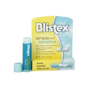 Blistex Lip Moisturizer Simple and Sensitive, บริสเท็กซ์ ลิป มอยเจอร์ไรเซอร์ ซิมเปิ้ล แอนด์ เซนซิทีฟ, ลิปบาล์ม 4.25 กรัม