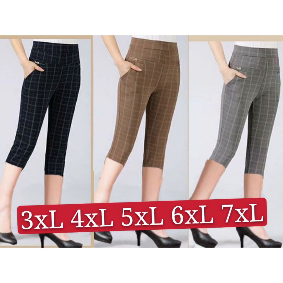 #กางเกงลายสก๊อตผ้ายืดเกาหลีผู้หญิง+ขา4ส่วนมี5ไชล์+ผ้ายืดตัวใหญ่ใส่เทียวใส่ออกกำลังกายใด้(เอว 26-44)มีกระเป๋าข้าง2ใบ175
