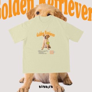 เสื้อยืด oversize ลาย golden retriever ผ้า cotton 100%