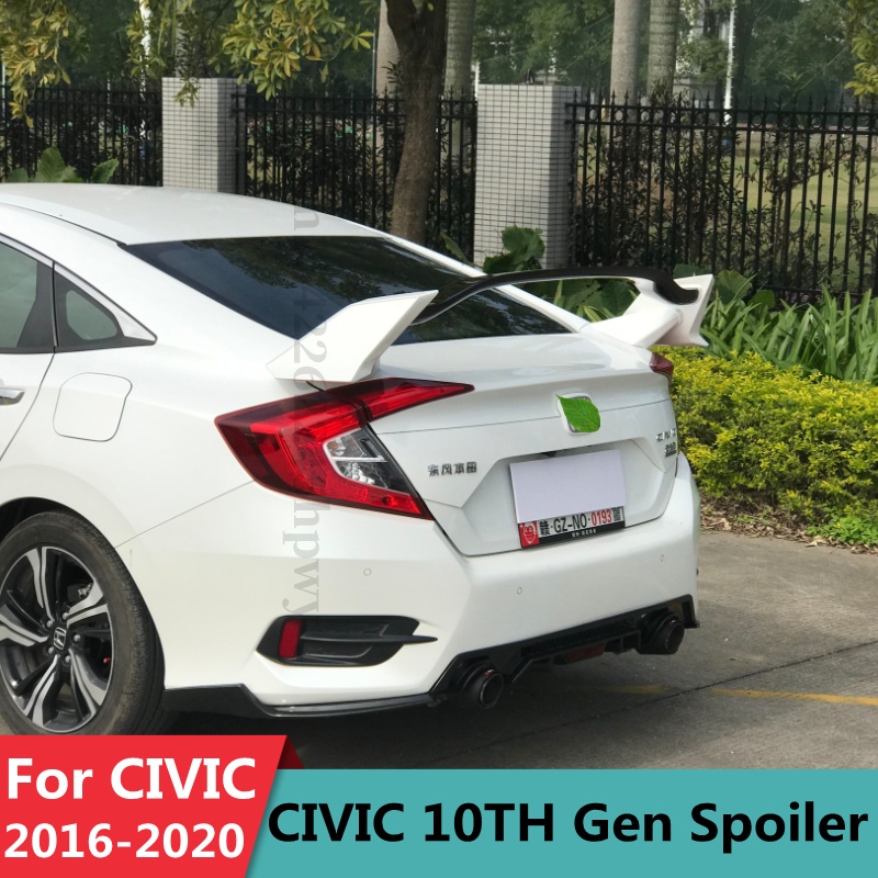 สําหรับHonda Civic 10th Genซีดาน 2016 2017 2018 2019 2020 Type-R TypeRสไตล์ด้านหลังสปอยเลอร์ปีกหางTrunkฝาปิดLipตกแต่งการปรับแต่งอุปกรณ์เสริม