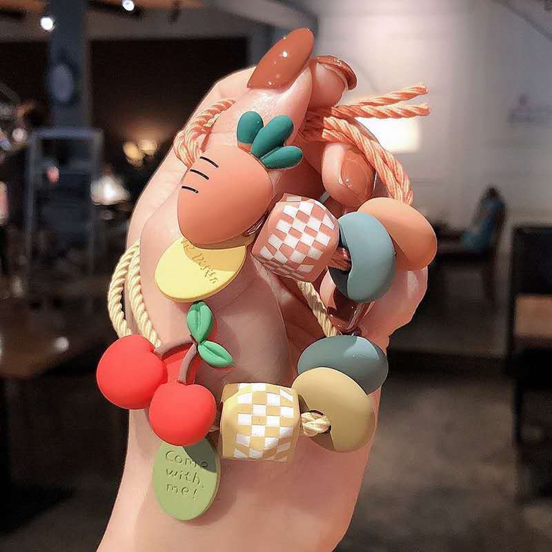 ยางรัดผมผล ไม้วินเทจ เชือกมัดผม แฟชั่น น่ารัก ยางมัดผม ยางรัดผม Hair Ropes [ร้านไทย เตรียมจัดส่งสินค้า] - รูปที่ 4