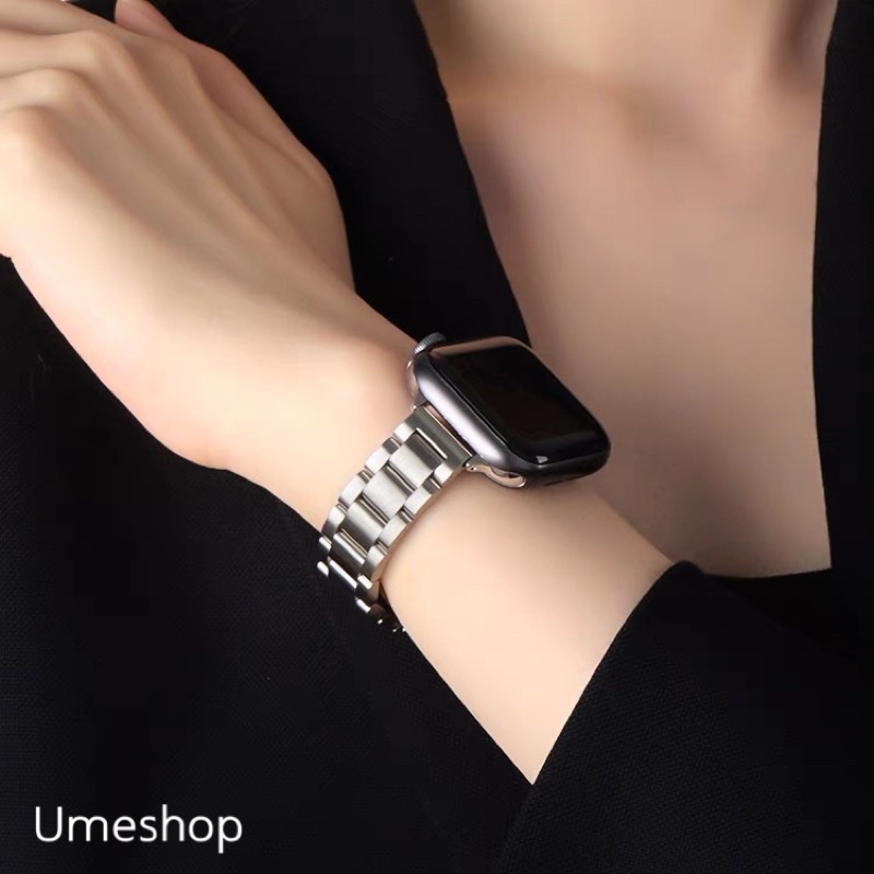 น้อยstain สายเหล็ก สำหรับ watch สาย watch ultra10 9 8 7 se 6 5 4 3   40/45/44mm บุคลิกภาพ สายนาฬิกา smart watch